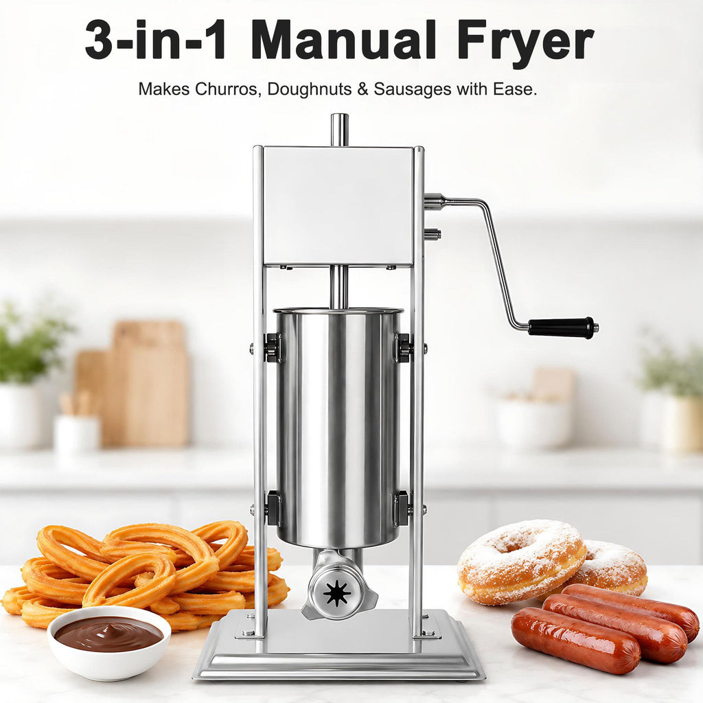 Manual Churros Maker with 4 Pastry Nozzles O2080