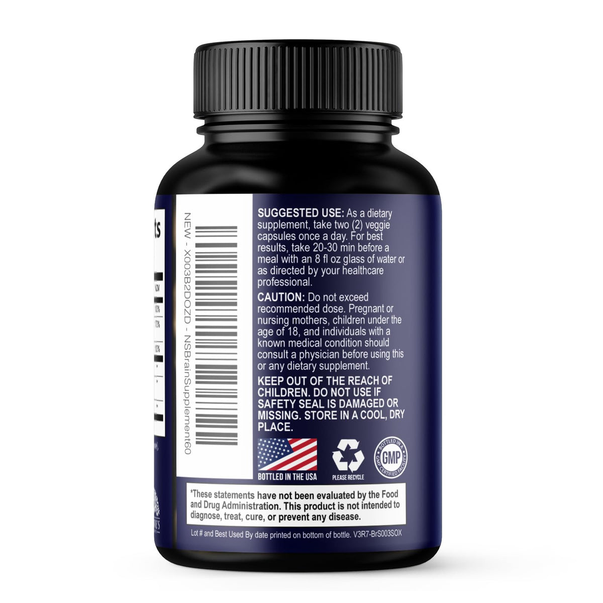 Brain Health Supplement with Bacopa, Phosphatidylserine & DMAE - 60 Capsules O33343