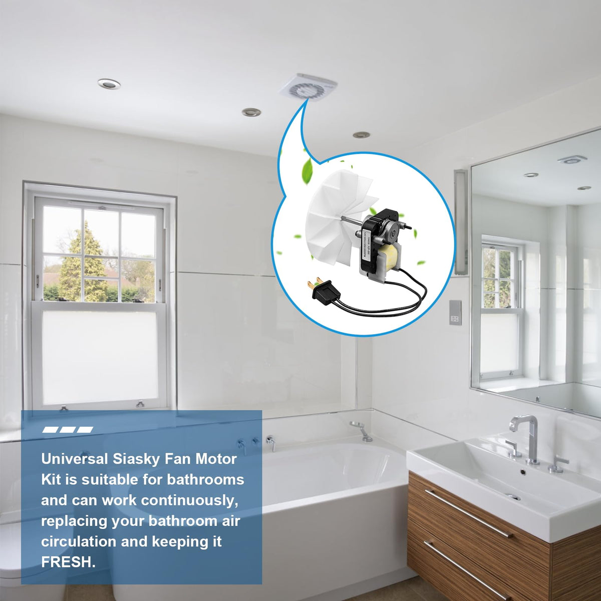 120V 50CFM Bathroom Exhaust Fan Motor with Blower Wheel X8138