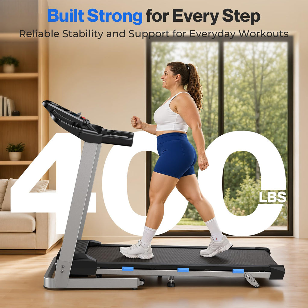 Foldable Treadmill with 10% Incline 400 LBS Capacity M151
