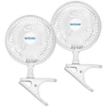White 2-Pack 6" Clip-On Table Fan with 2 Quiet Speeds Y8960
