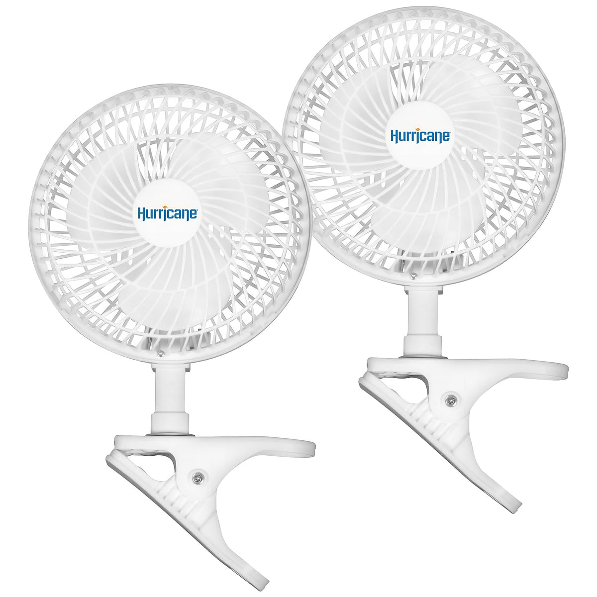 White 2-Pack 6" Clip-On Table Fan with 2 Quiet Speeds Y8960