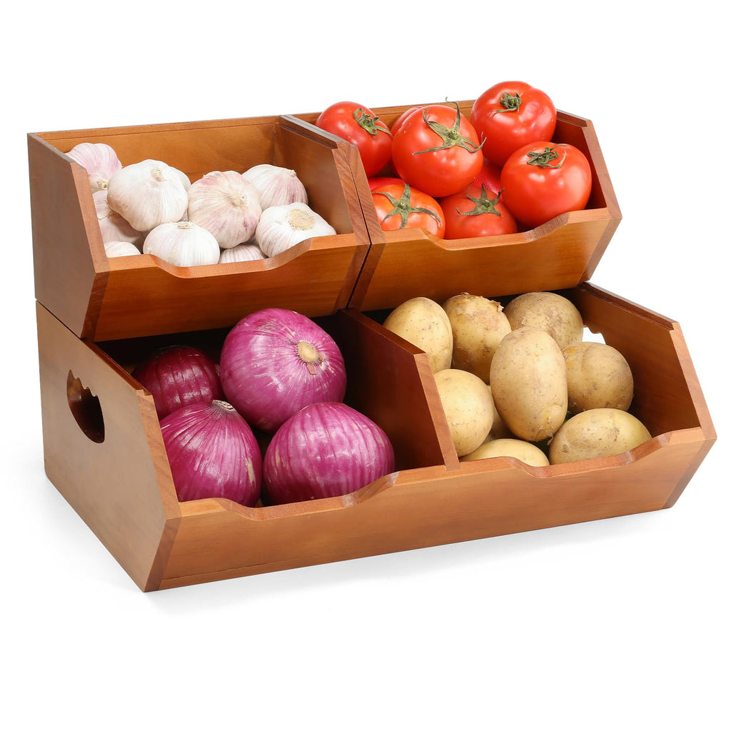 Wooden Stackable Pantry Storage Bins N1161