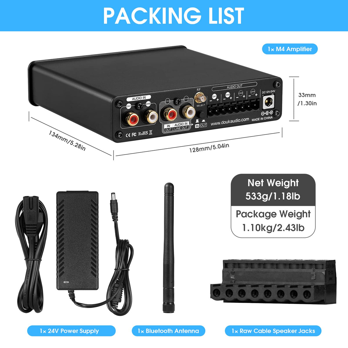 4 Channel Bluetooth Amplifier X248714