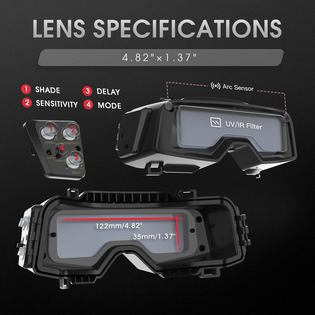 Auto-Darkening Welding Goggles with Mask W245
