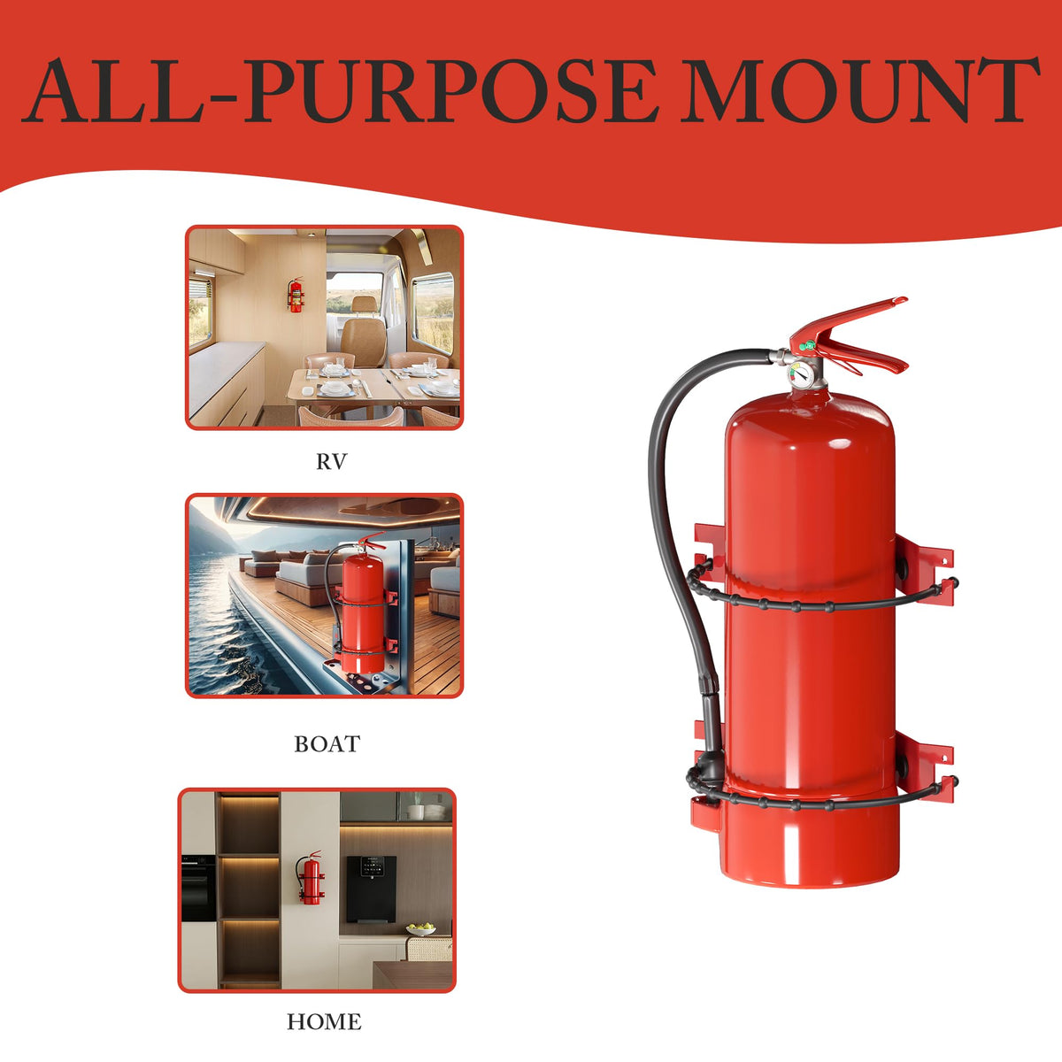 Fire Extinguisher Mount Bracket 2.5&5lb 1 Pack W2441