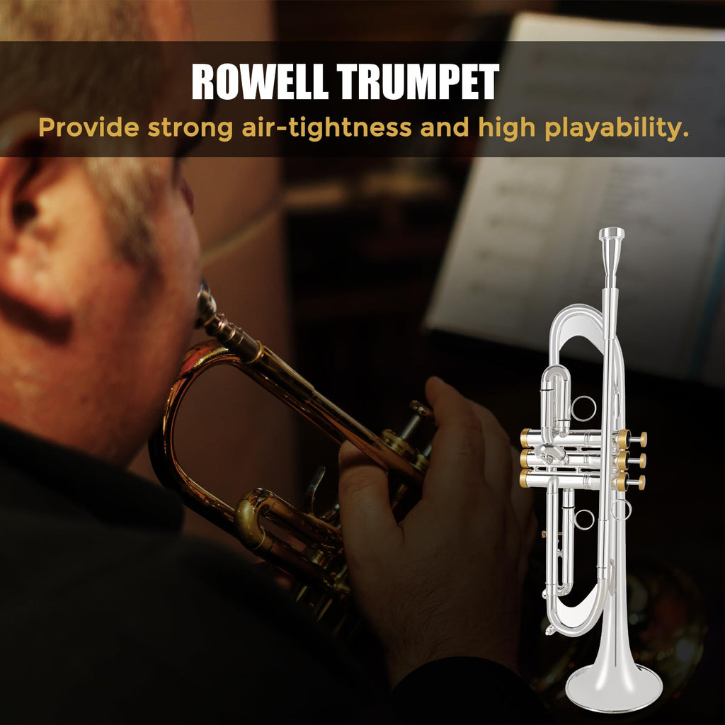 Bb Trumpet Brass Instruments Set with 7C Mouthpiece, Cloth and Gloves U6315