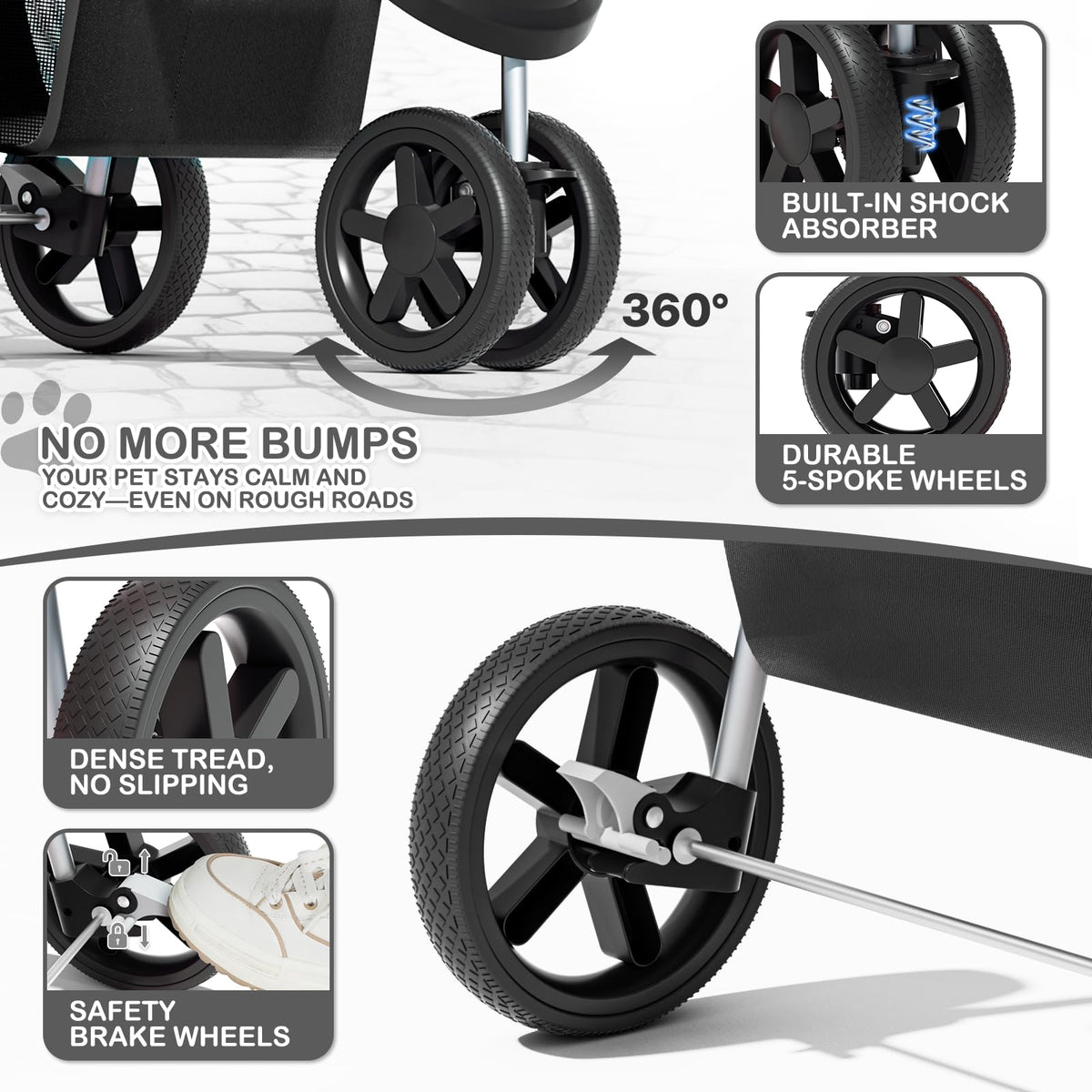 Black Pet Stroller J321368