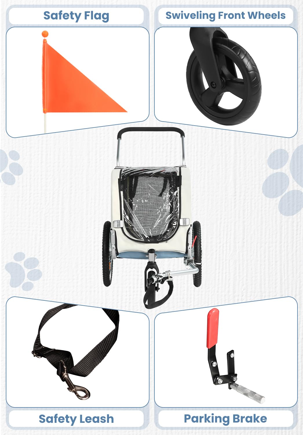 2 in 1 Pet Bicycle Trailer with 6" Stroller Wheel L687765