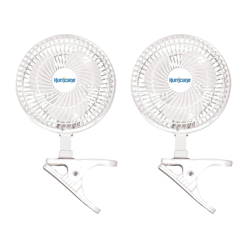 White 2-Pack 6" Clip-On Table Fan with 2 Quiet Speeds Y8960