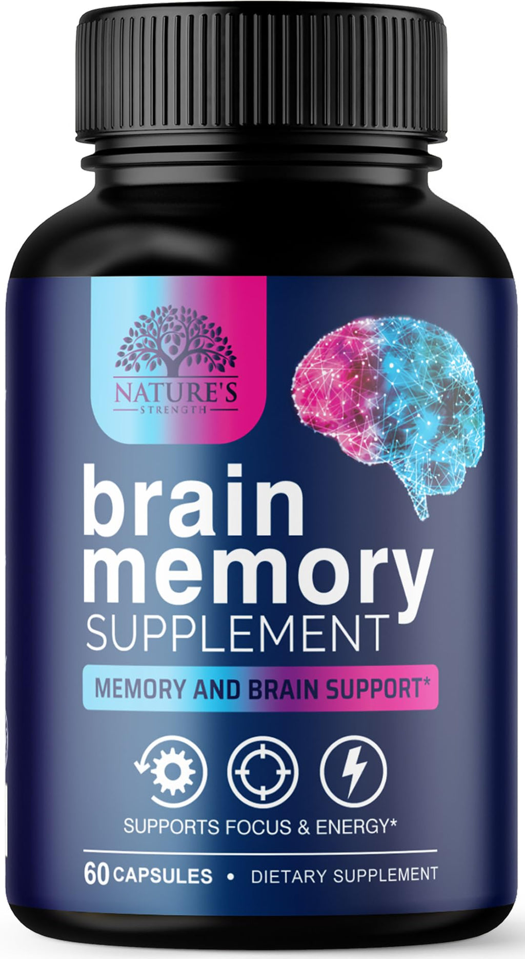 Brain Health Supplement with Bacopa, Phosphatidylserine & DMAE - 60 Capsules O33343