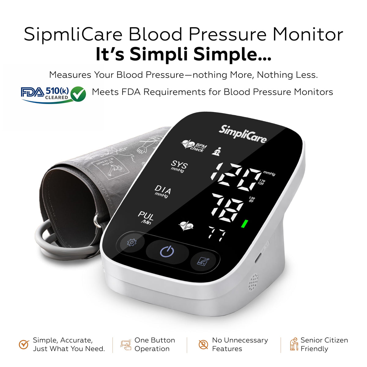 Blood Pressure Monitor with XL Cuff and LED Display L3219