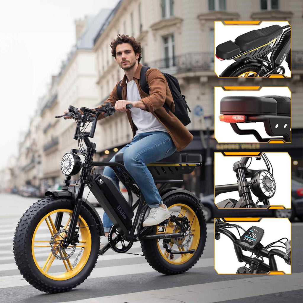 Electric Bike 48V 15Ah Battery 1500W Peak Motor 20 * 4.0 Fat Tire Z986