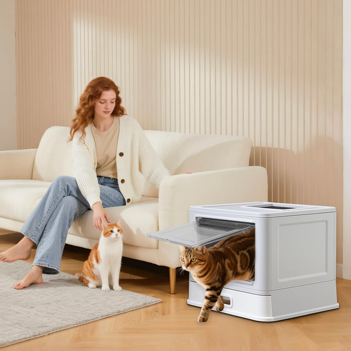 XL Stainless Steel Cat Litter Box with Drawer Q157003