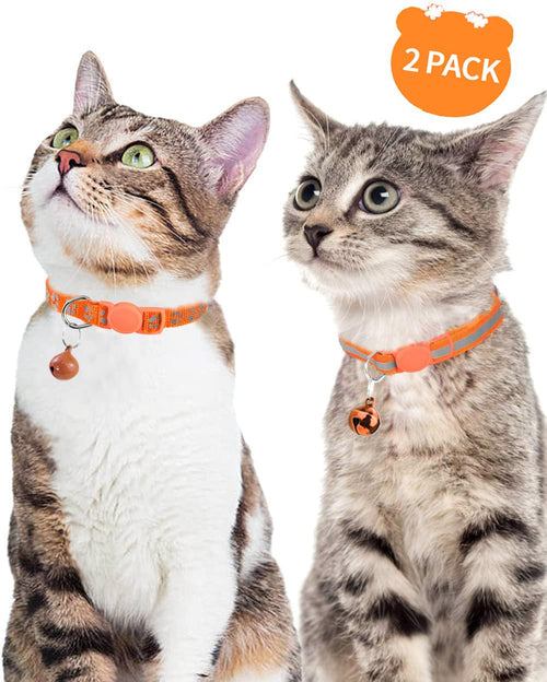 2 Pack Reflective Breakaway Cat Collar with Bell A3118