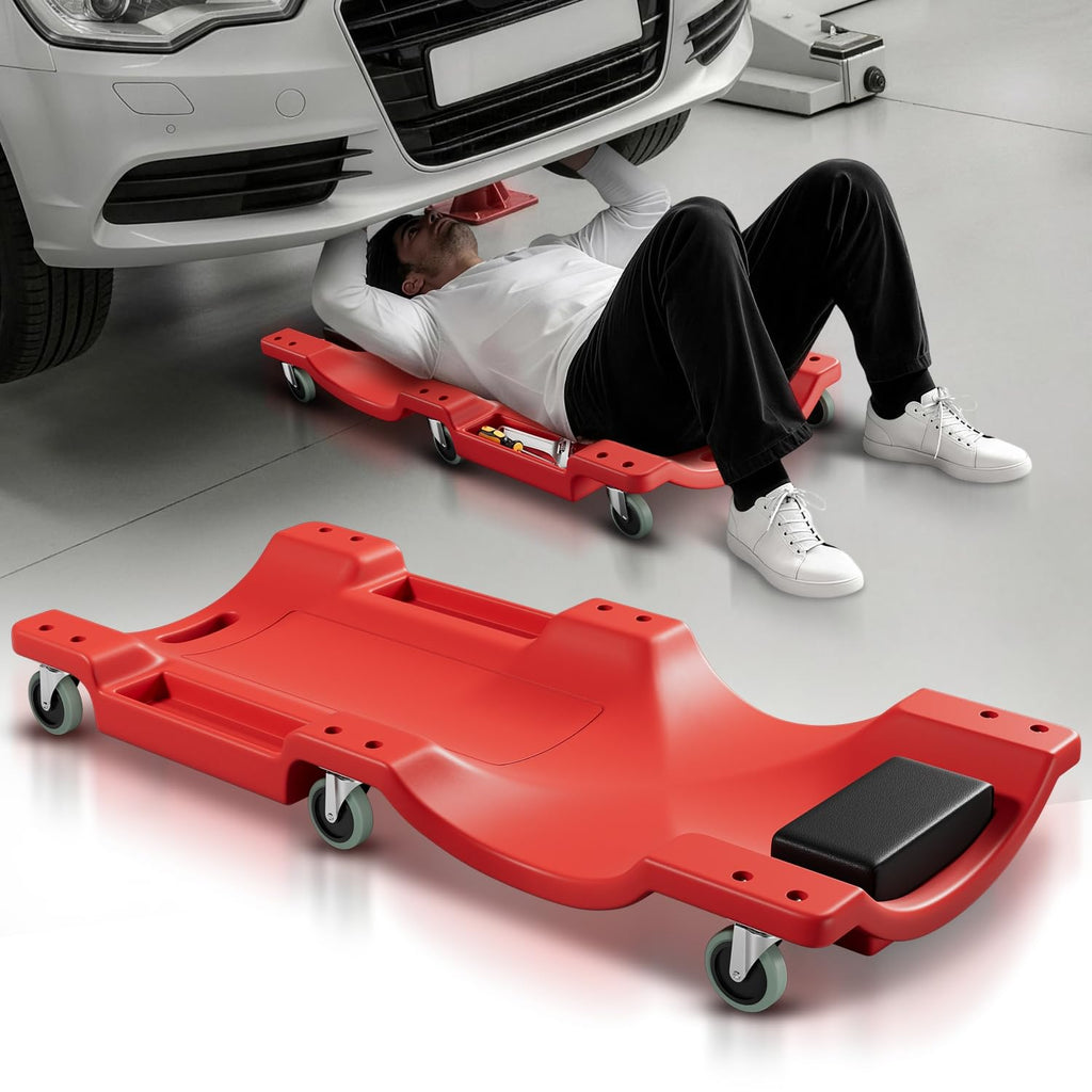 40 in Low-Profile Rolling Mechanic Creeper, Red G657186