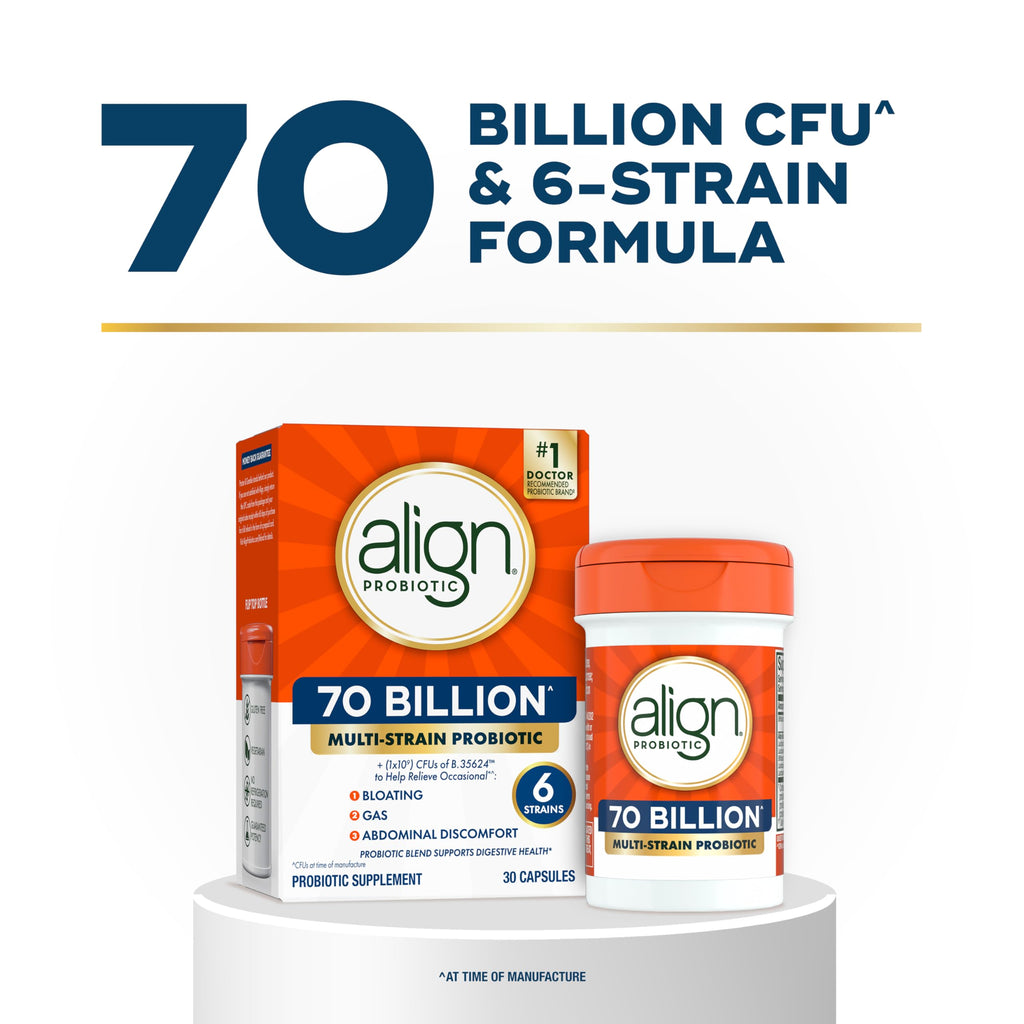 70 Billion CFU 6 Strain Blend Probiotic 30 Capsules V2848