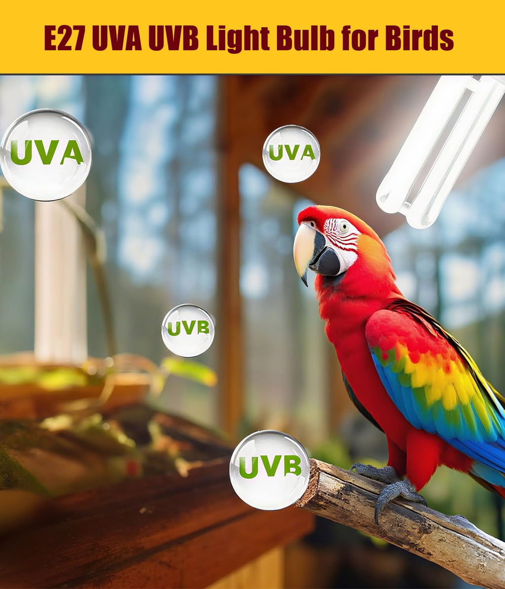 Bird Cage Light Fixture Combo Kit with 2.4 UVB UVA 20W Compact Fluorescent Bulb Q727