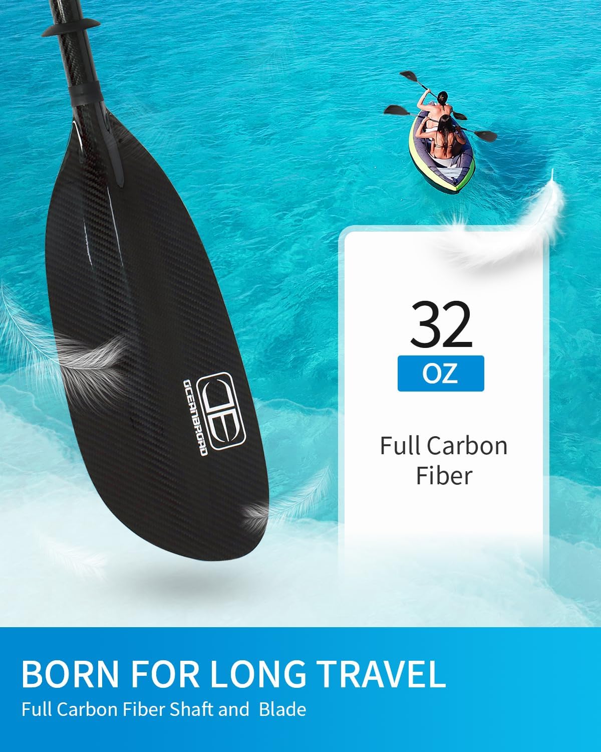 Full Carbon Fiber Adjustable Kayak Paddle I756794