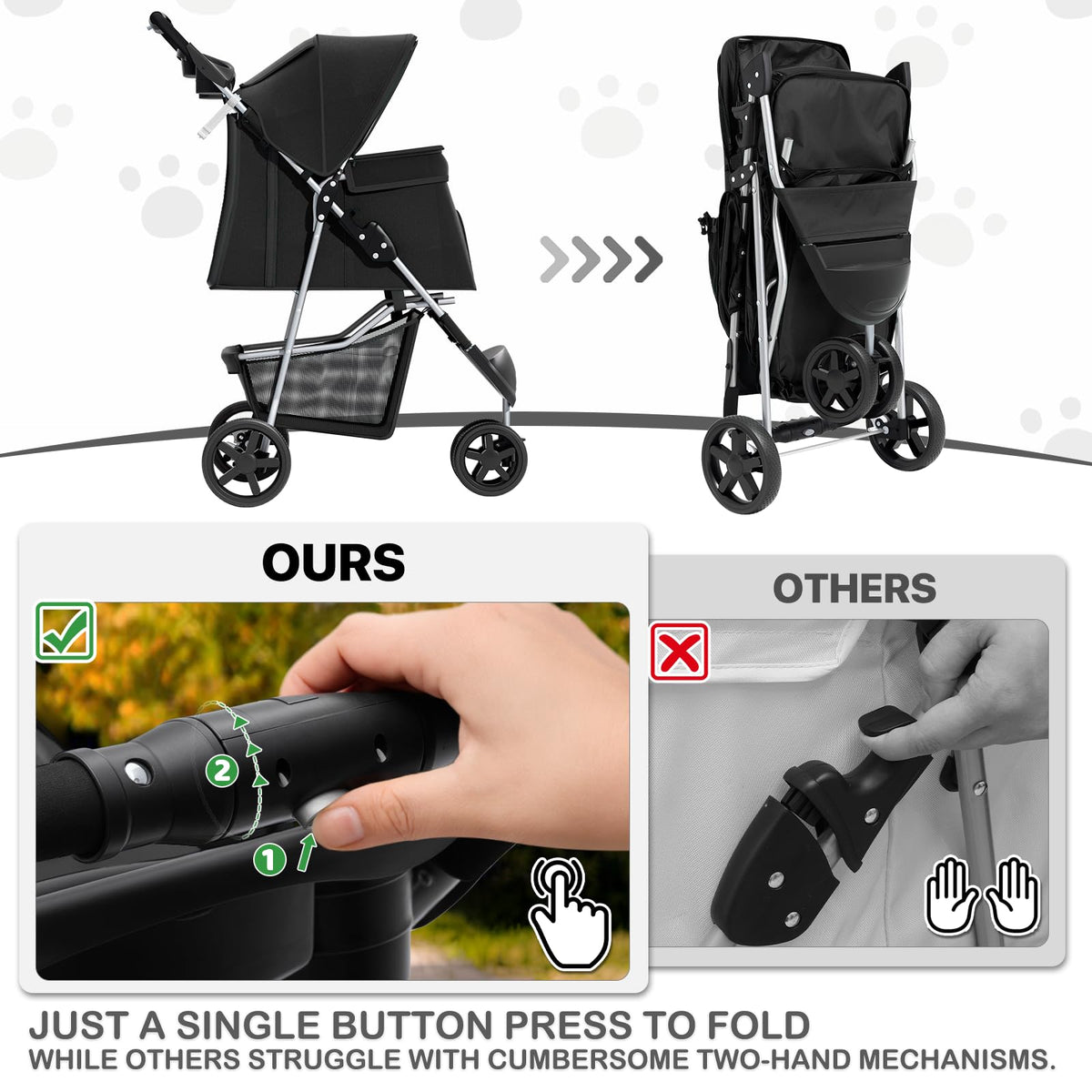 Black Pet Stroller J321368