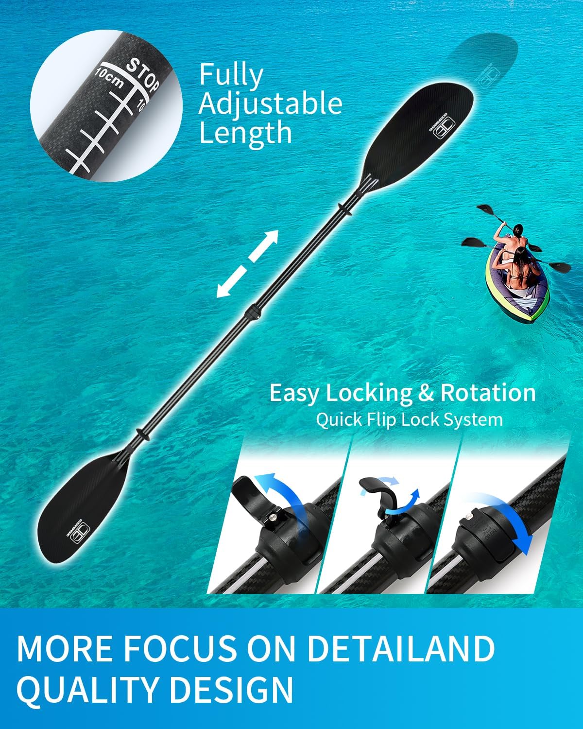 Full Carbon Fiber Adjustable Kayak Paddle I756794