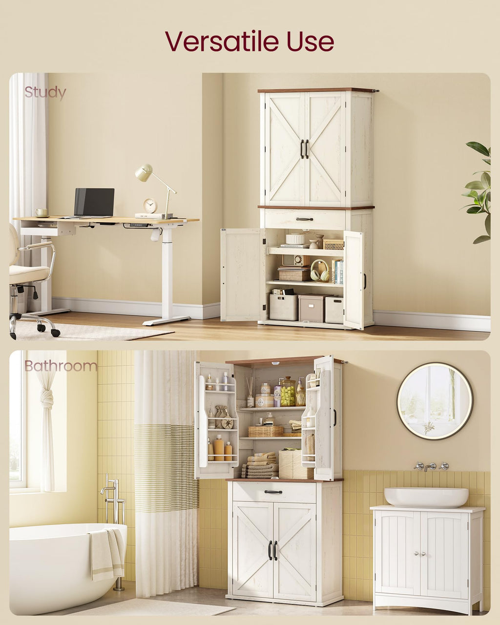 Freestanding Tall Pantry Cabinet with Drawer S758838