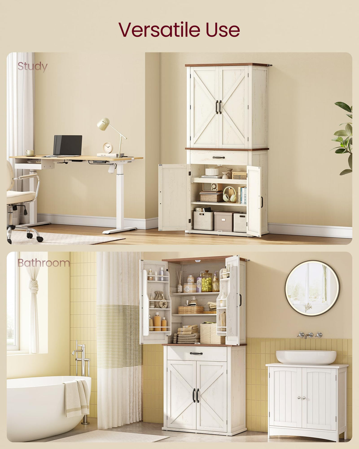 Freestanding Tall Pantry Cabinet with Drawer S758838
