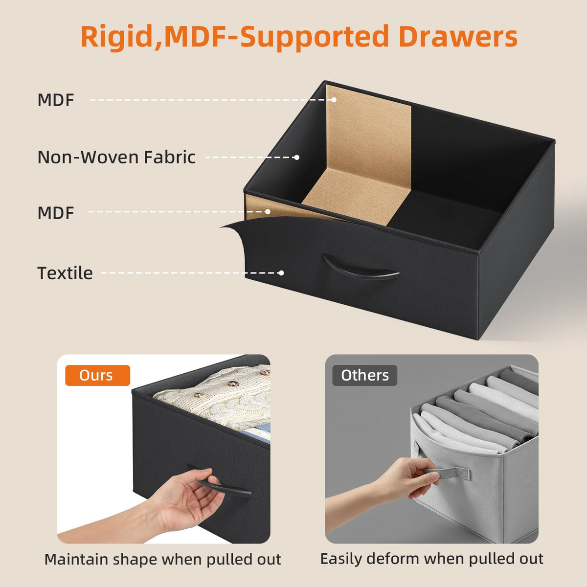 Wide 5 Drawer Nightstand with Charging Station & LED Light R924991