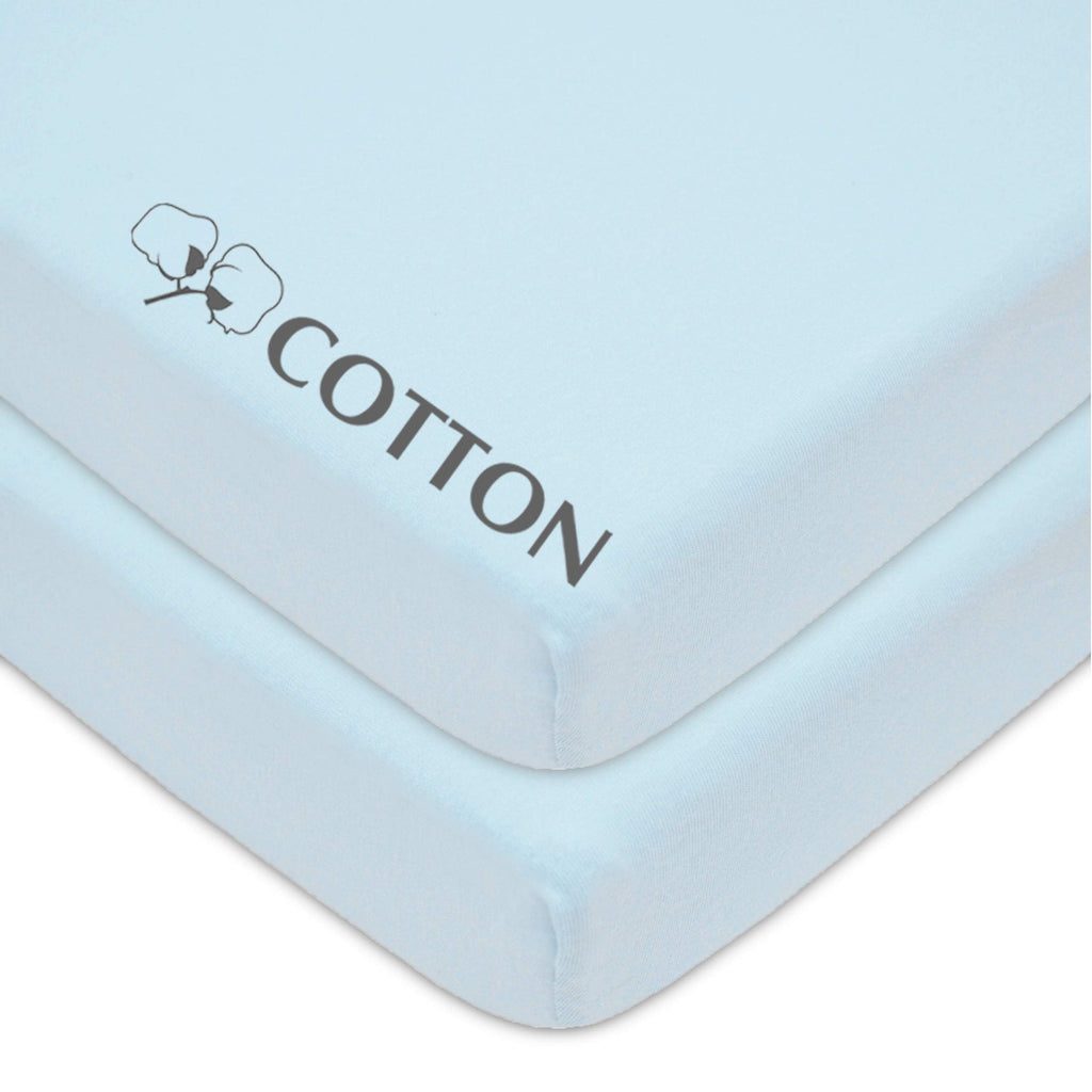 2 Pack Fitted Mini Crib Sheets 38x24" Blue O465453
