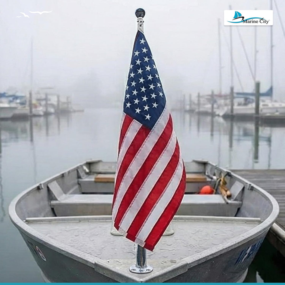 32-Inch Flag Stanchion Pole Kit 304 Stainless Steel J783
