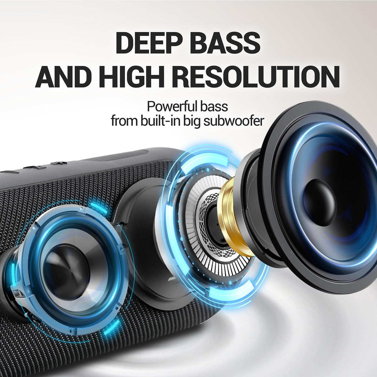 Wireless Bluetooth Speaker with Built-in Subwoofer H92318