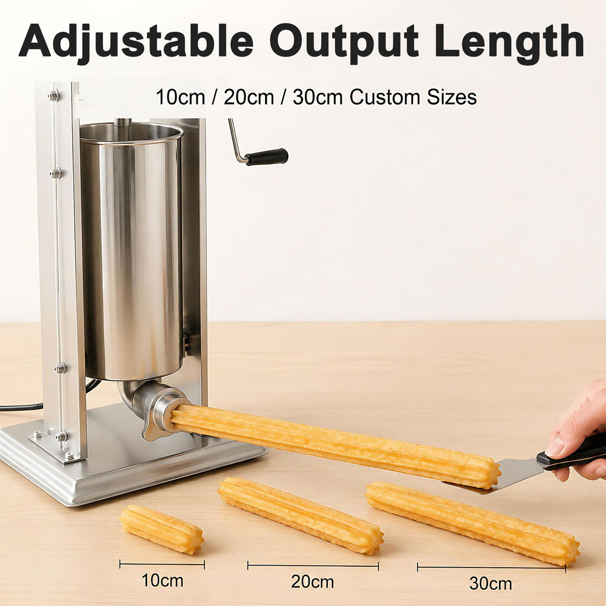 Manual Churros Maker with 4 Pastry Nozzles O2080