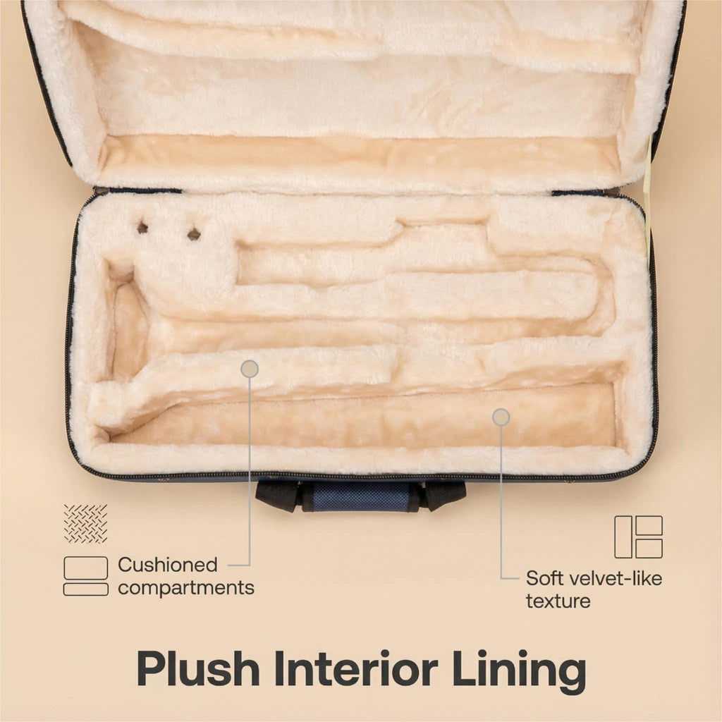 Lightweight Blue Trumpet Foam Case with Storage Pockets K8825