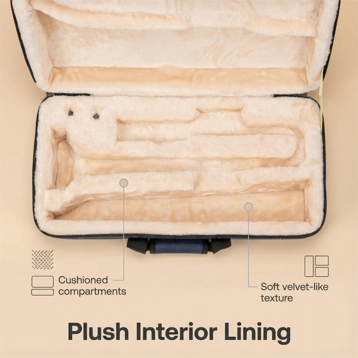 Lightweight Blue Trumpet Foam Case with Storage Pockets K8825