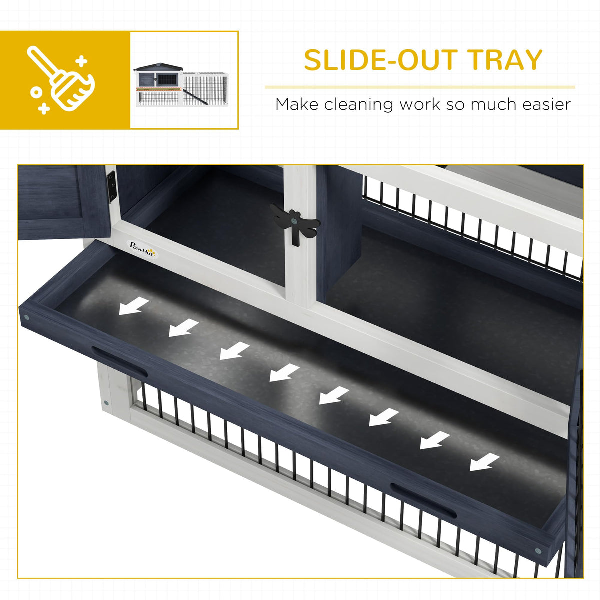 2 Levels Outdoor Rabbit Hutch Dark Gray J747313