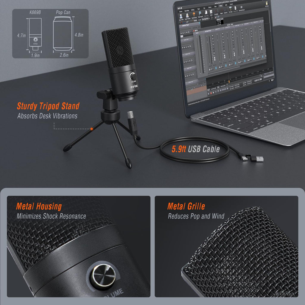 USB Condenser Recording Microphone H209