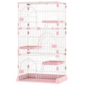 3/4-Tier Wire Cat Cage Playpen Kennel with Hammock C342304