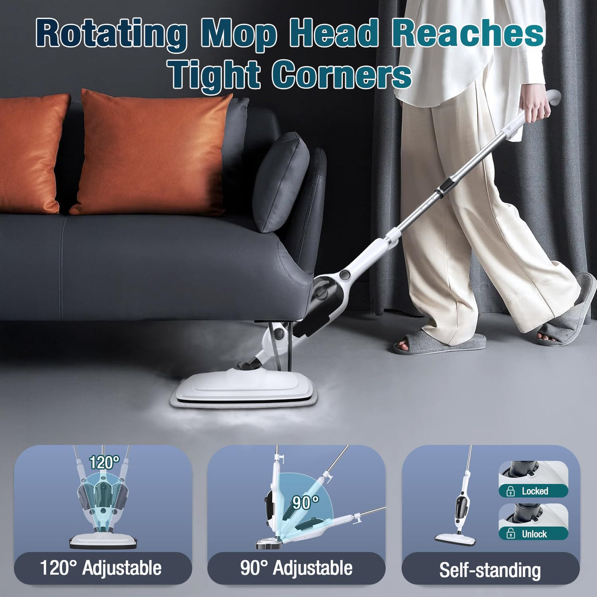 11-in-1 Steam Mop with 15.2 OZ Tank G960585