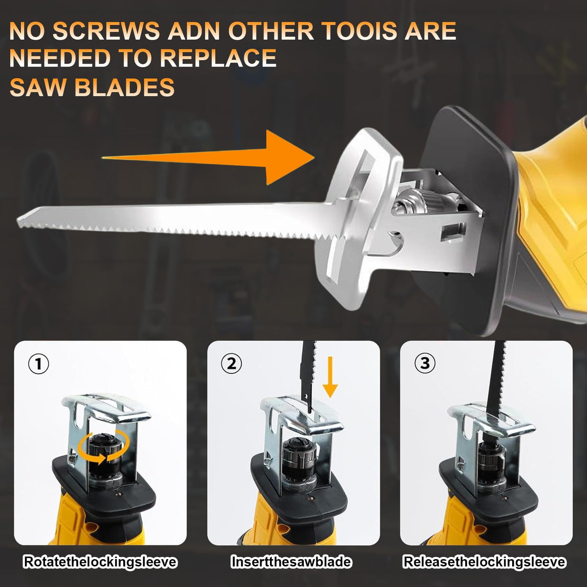 Cordless Reciprocating Saw 0-3500 SPM Variable Speed with 4 Blades I37127