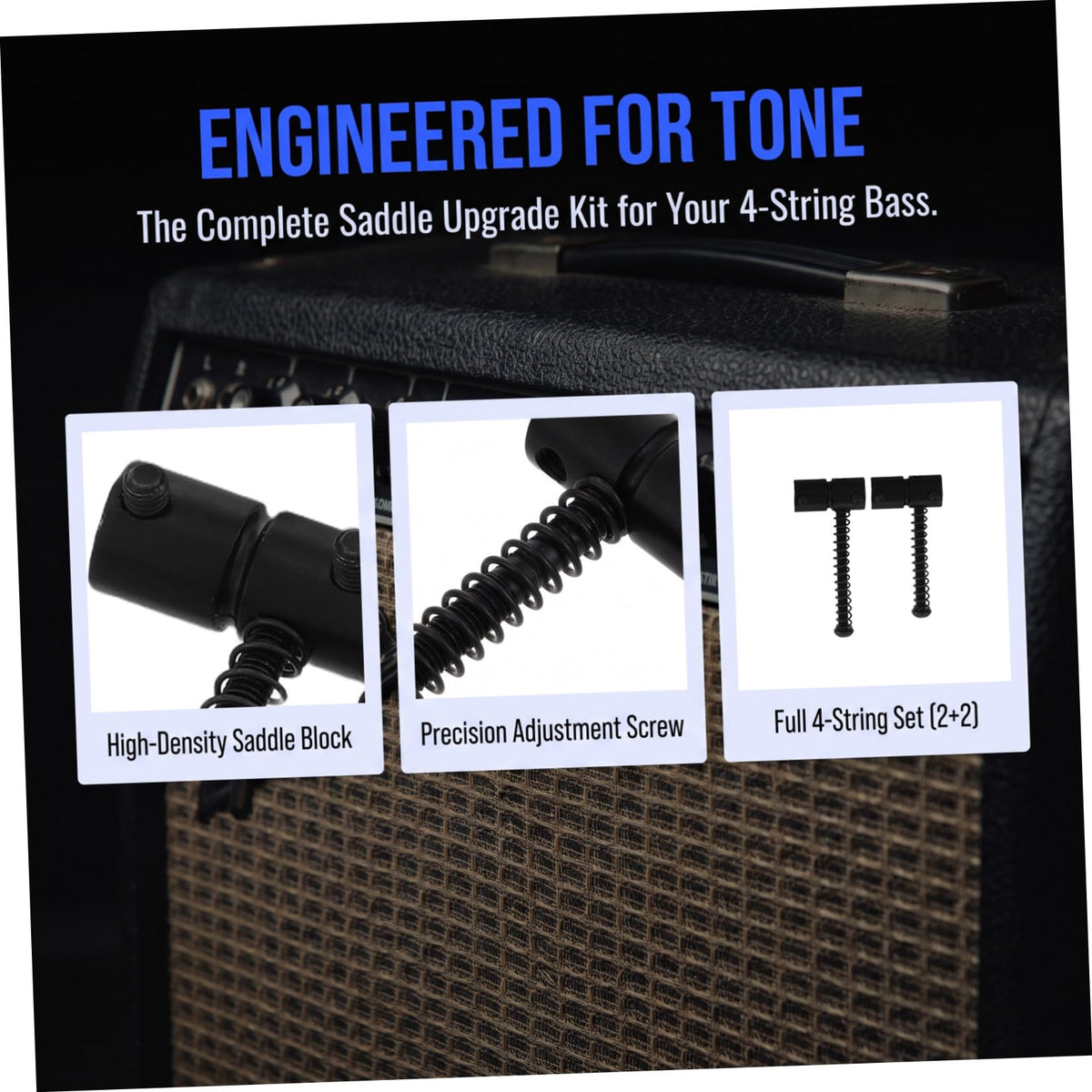 Metal String Saddles for 4-string Bass Guitar P113