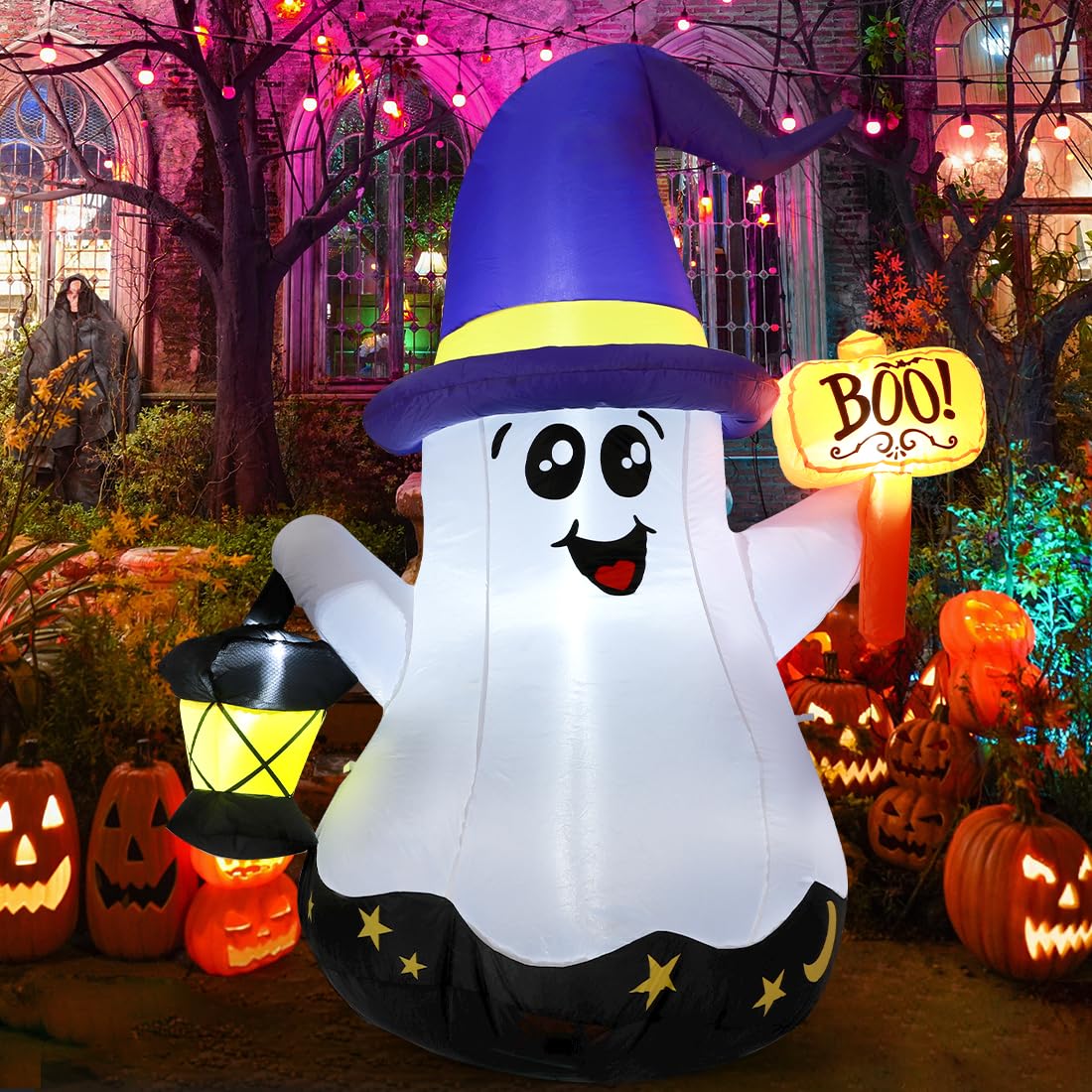5 FT Halloween Inflatables Ghost with Built-in LEDs G268