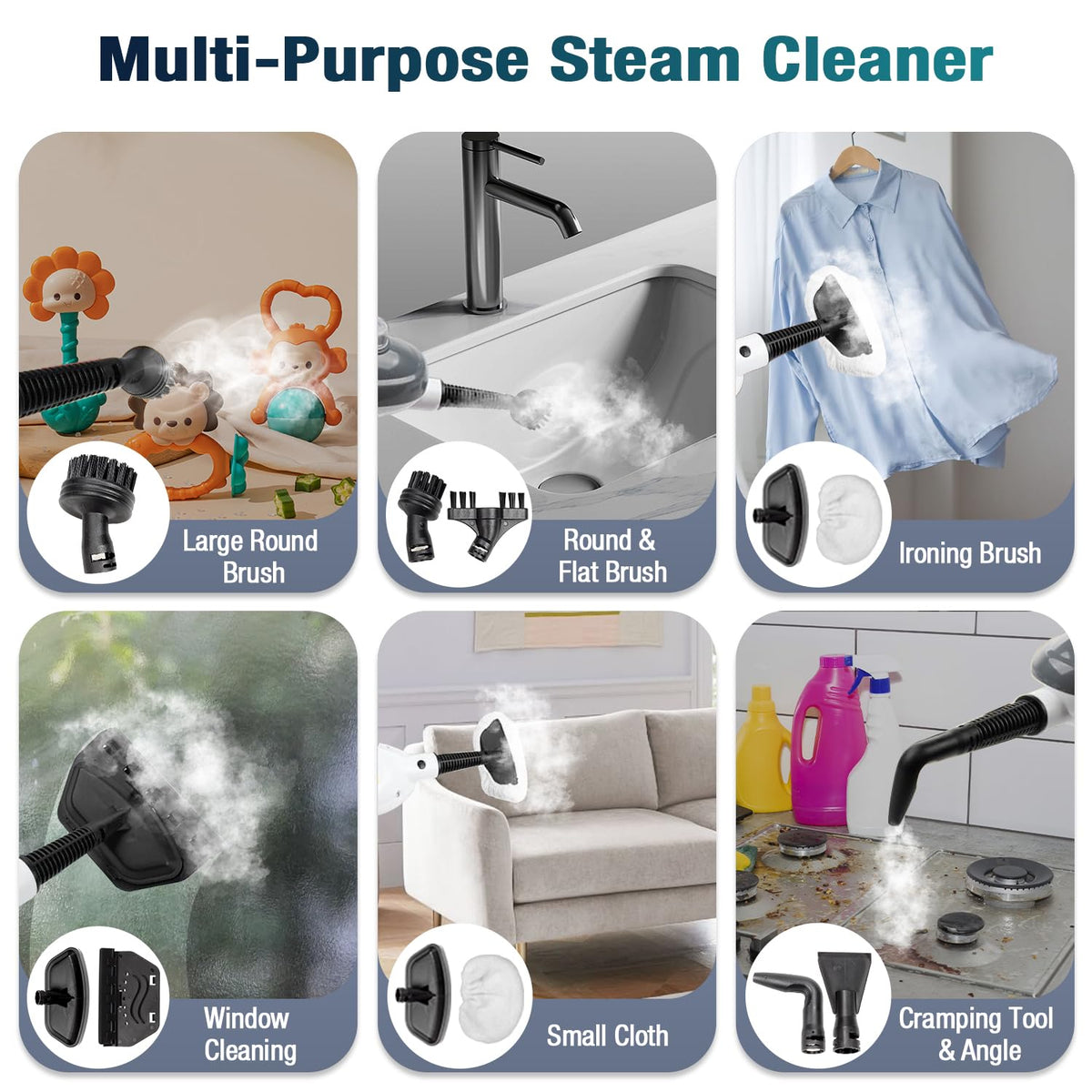 11-in-1 Steam Mop with 15.2 OZ Tank G960585