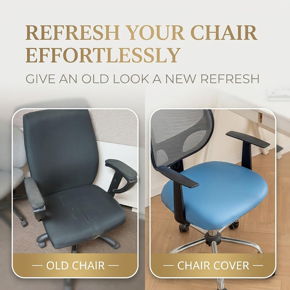 18-21 Inch PU Leather Office Chair Seat Slipcover I7379