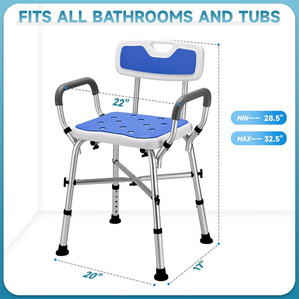 Adjustable Shower Chair with Arms and Back Z422004