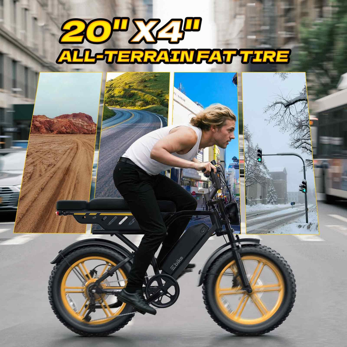 Electric Bike 48V 15Ah Battery 1500W Peak Motor 20 * 4.0 Fat Tire Z986