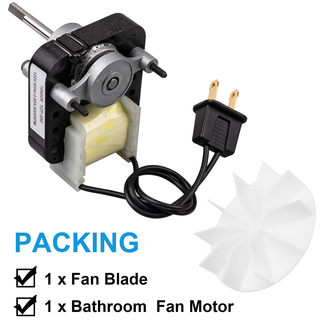 120V 50CFM Bathroom Exhaust Fan Motor with Blower Wheel X8138