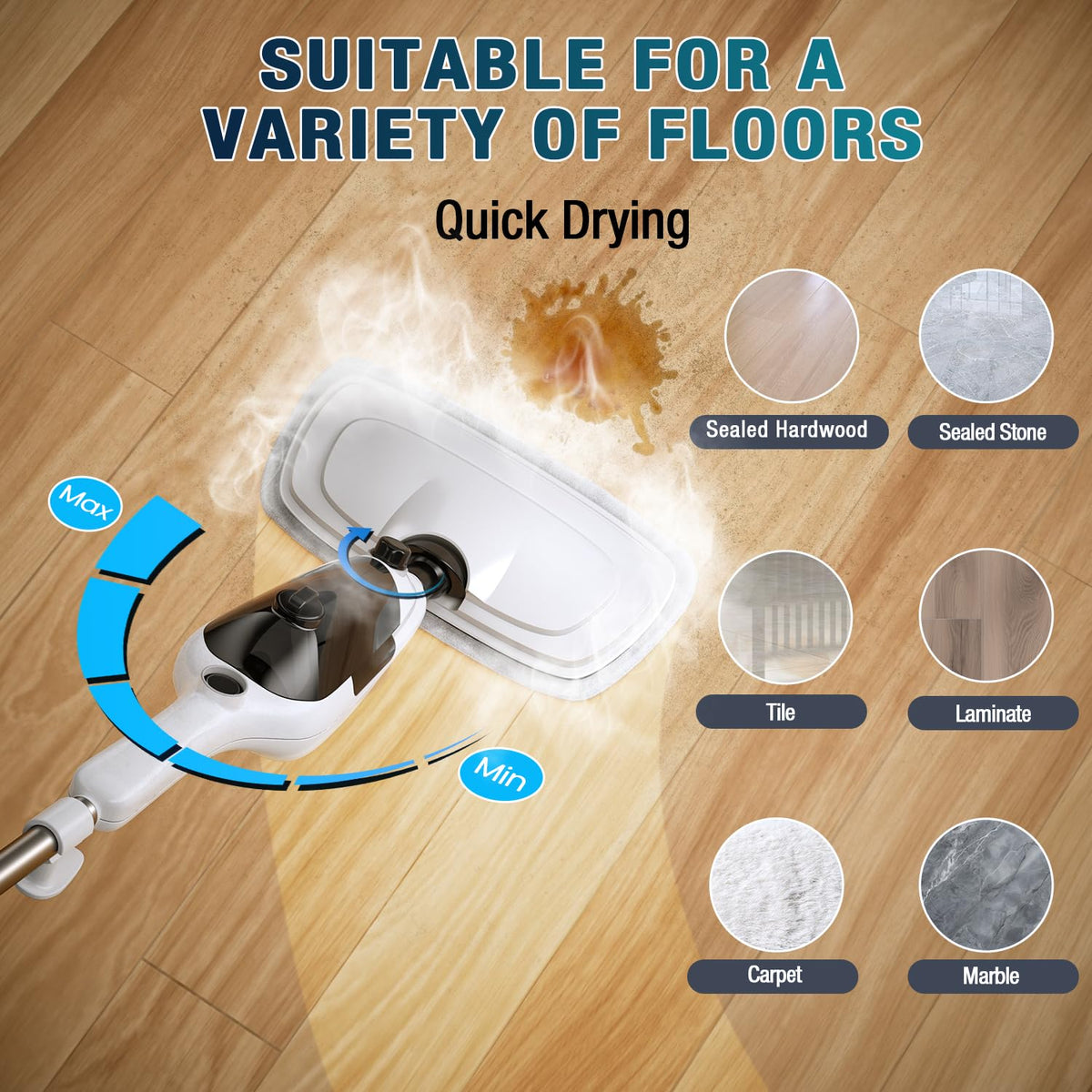 11-in-1 Steam Mop with 15.2 OZ Tank G960585