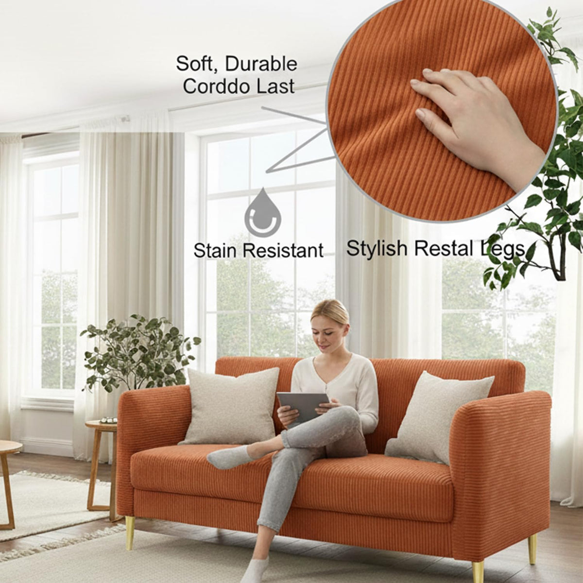 Velvet Loveseat Sofa S20687