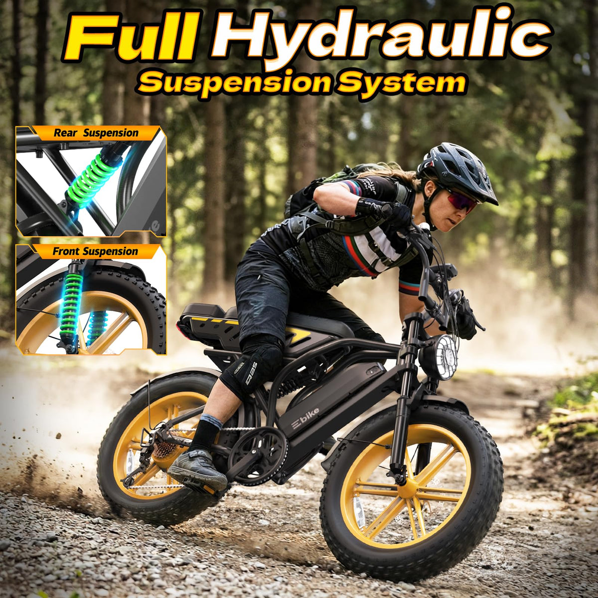 Electric Bike 48V 15Ah Battery 1500W Peak Motor 20 * 4.0 Fat Tire Z986