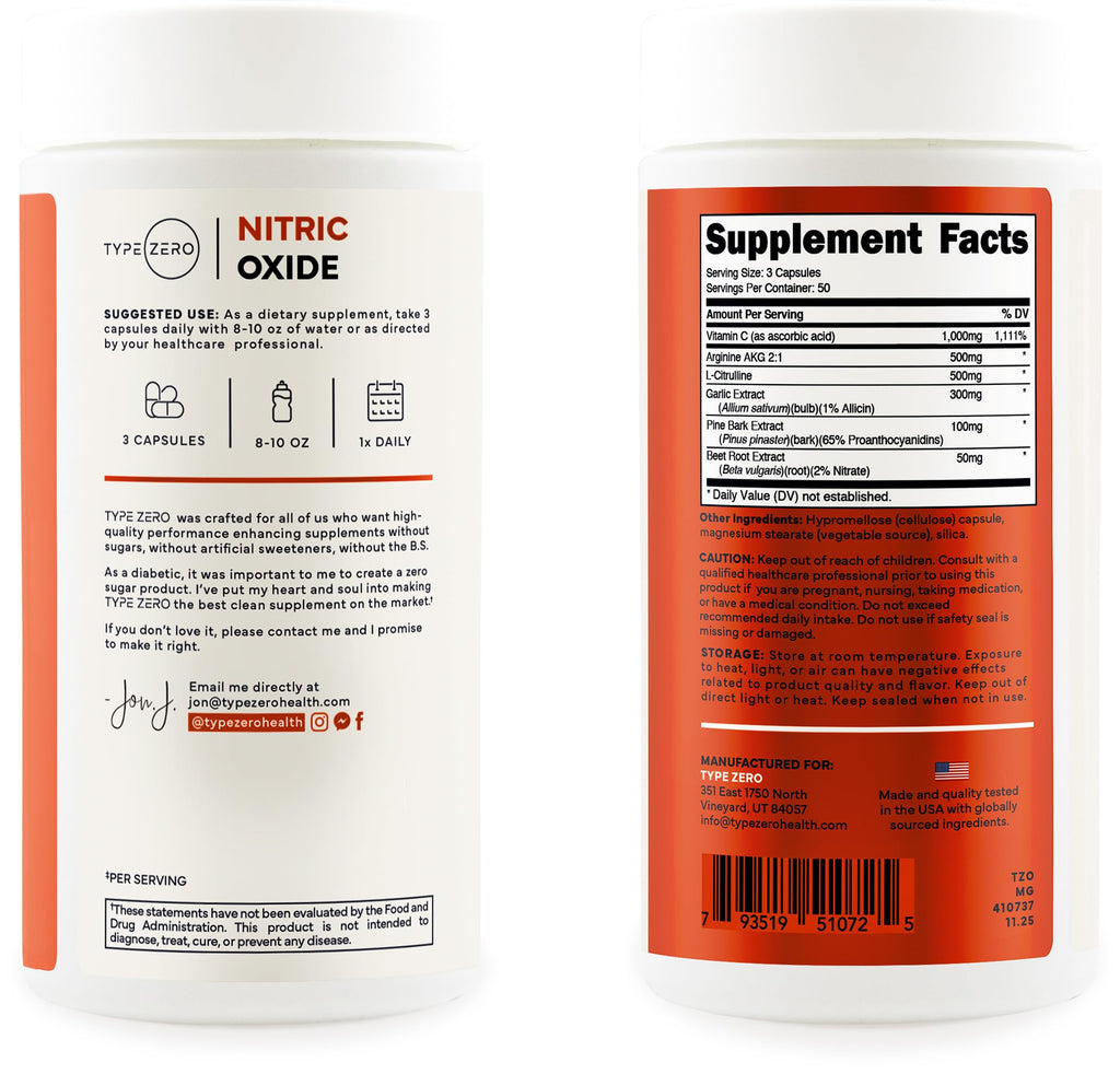 Nitric Oxide Booster 150 Veggie Capsules Z75623